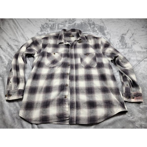 Schmidt Shirt Men XL‎ Plaid Heavy Flannel Button Down Up Long Sleeve Shacket - Picture 1 of 7